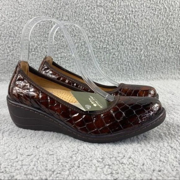 NEW SPRING STEP‎ KART II SHOES Wedge Womens 6.5 us or 37 Croco Embossed Brown - Picture 3 of 16